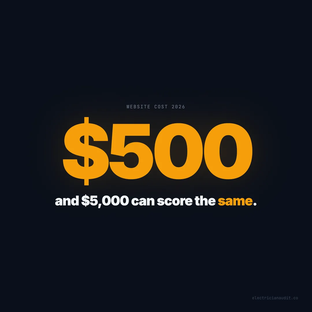 How Much Should an Electrician Website Cost in 2026? Data From 1,200 Sites