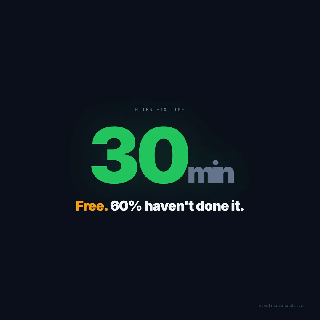 HTTPS for Electricians: Fix the 'Not Secure' Warning in 30 Minutes